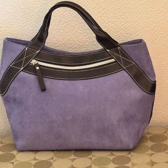 Victoria's Secret Purple Suede brown trim bag - Picture 9 of 9